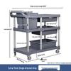 Multi-functional Three-Tier Plastic Service Cart
