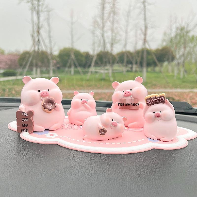 Cute Pig Nannan Car Interior Ornament - Creative Decompression Decor for Women