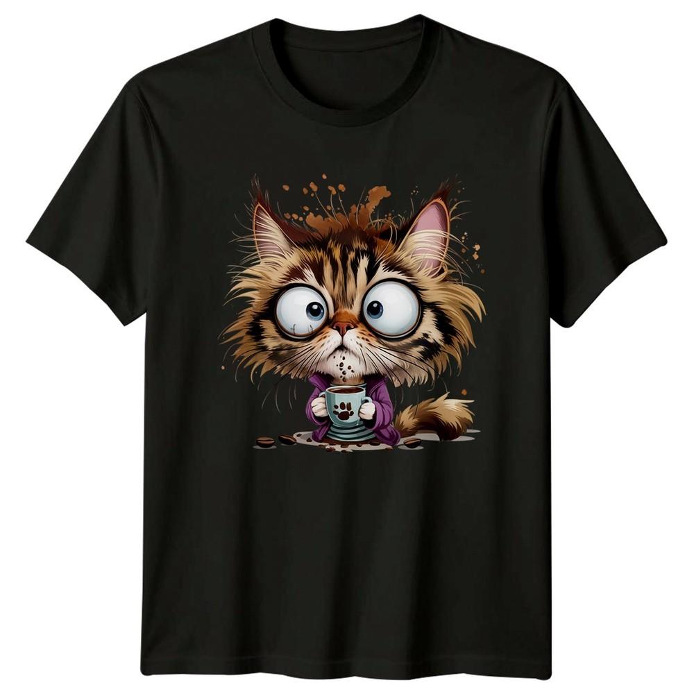 Easily Distracted By Cats And TShirt Kitten Coffee Animal Lovers Birthday
