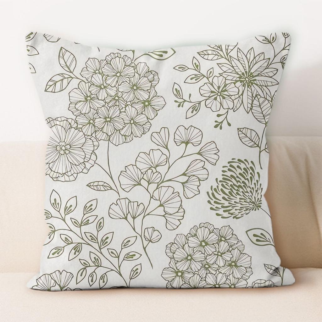 Federa Cuscino con Fantasia Floreale Fresca Copricuscino per Divano Soggiorno Cuscino da Letto Cuscino Lombare Universale Rimovibile e Lavabile
