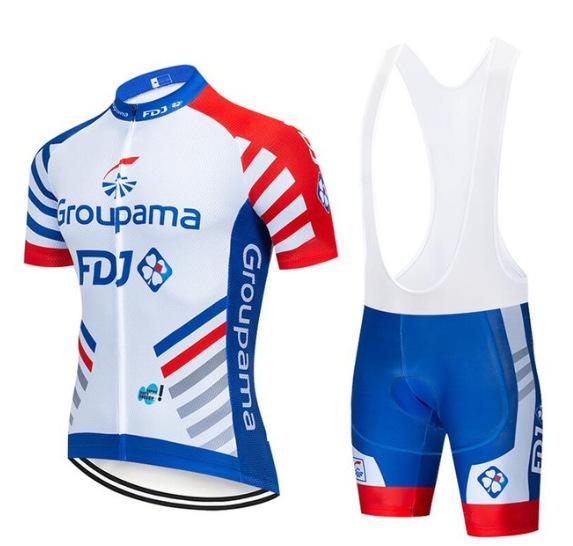 FDJ Summer Cycling Suit Short Sleeve Suit Men's and Women's Breathable Cycling Shirt Road Mountain Bike Cycling Top Shorts