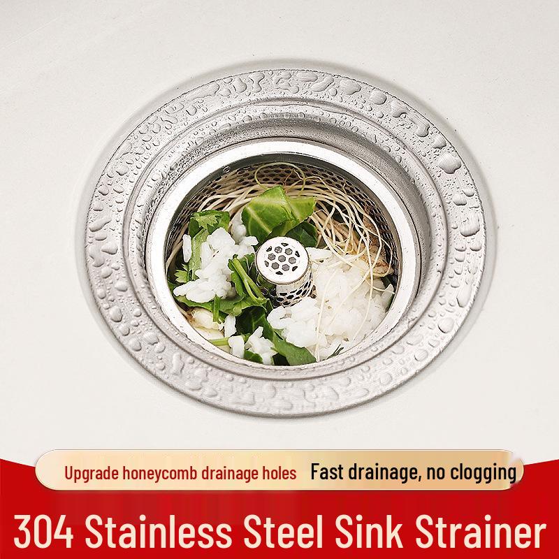 Stainless Steel Kitchen Sink Drain Filter - Anti-Clogging Siphon Screen for Wash Basins and Debris Pools