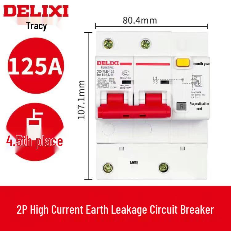 Delixi DZ47sLE Air Switch Circuit Breaker with Leakage Protection (1-4P, Single/Three-Phase, N)