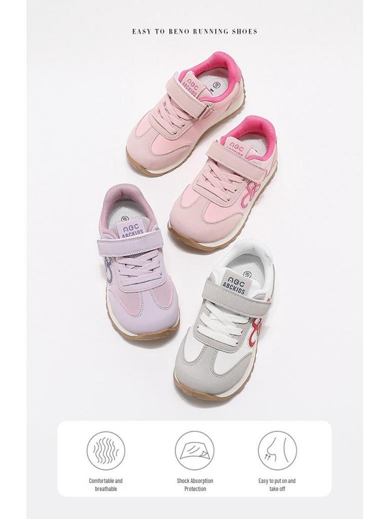 ABC Kids 2026 Spring Velcro Sports Shoes for Boys & Girls - Breathable, Soft Sole, Casual Sneakers
