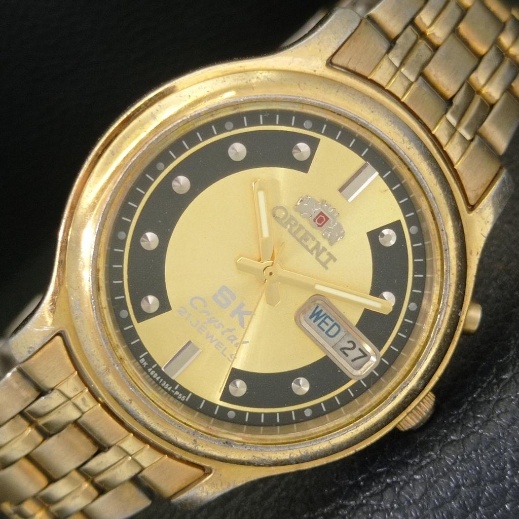 

GENUINE VINTAGE ORIENT SK CRYSTAL AUTOMATIC 46941 JAPAN MENS WATCH a703498-1 R213c-a703498