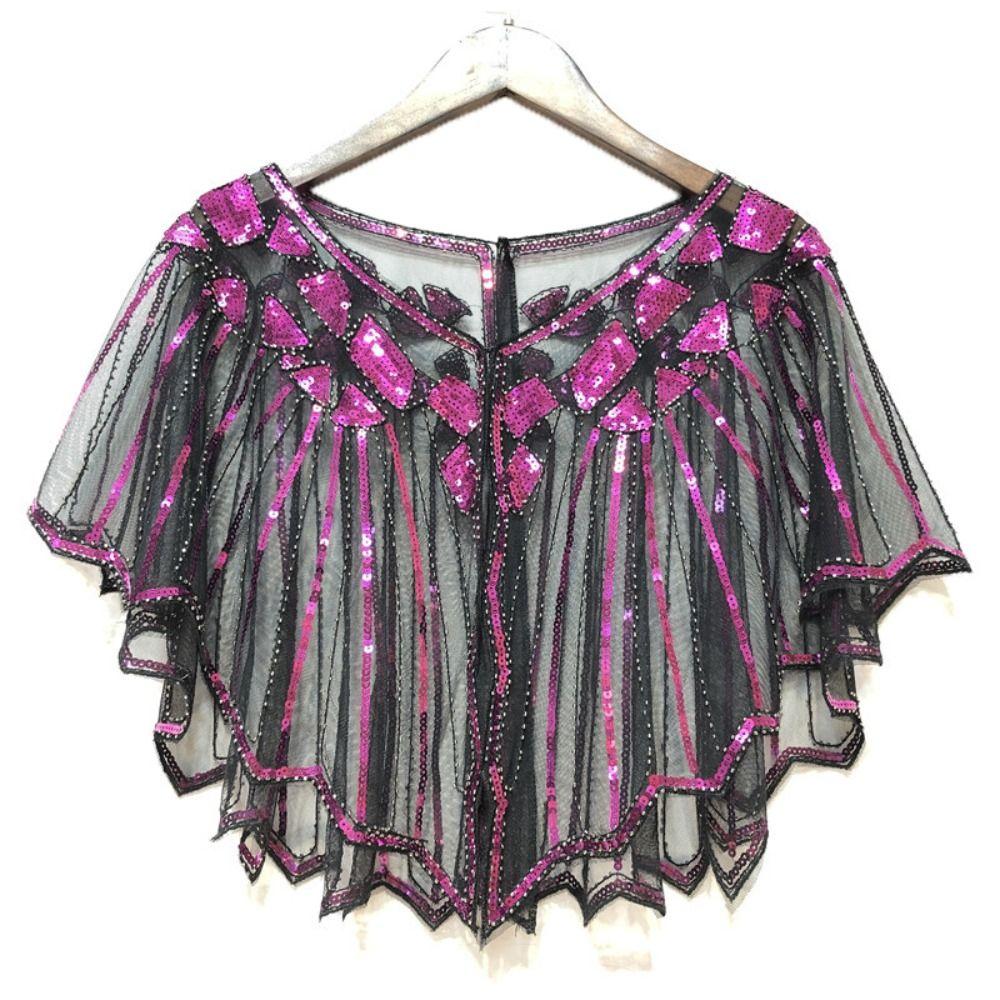 Evening Dress Accessories Sequins Shawl Wraps Party Evening Cape Elegant Ladies Flapper Cover Up
