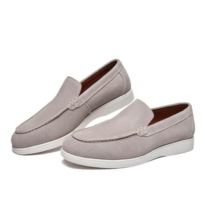 Casual British Style Suede Leather Frosted Loafers Men's Lazy Bean Men Casual Formal Boat Men's Vulcanize Male Shoes  Adult
