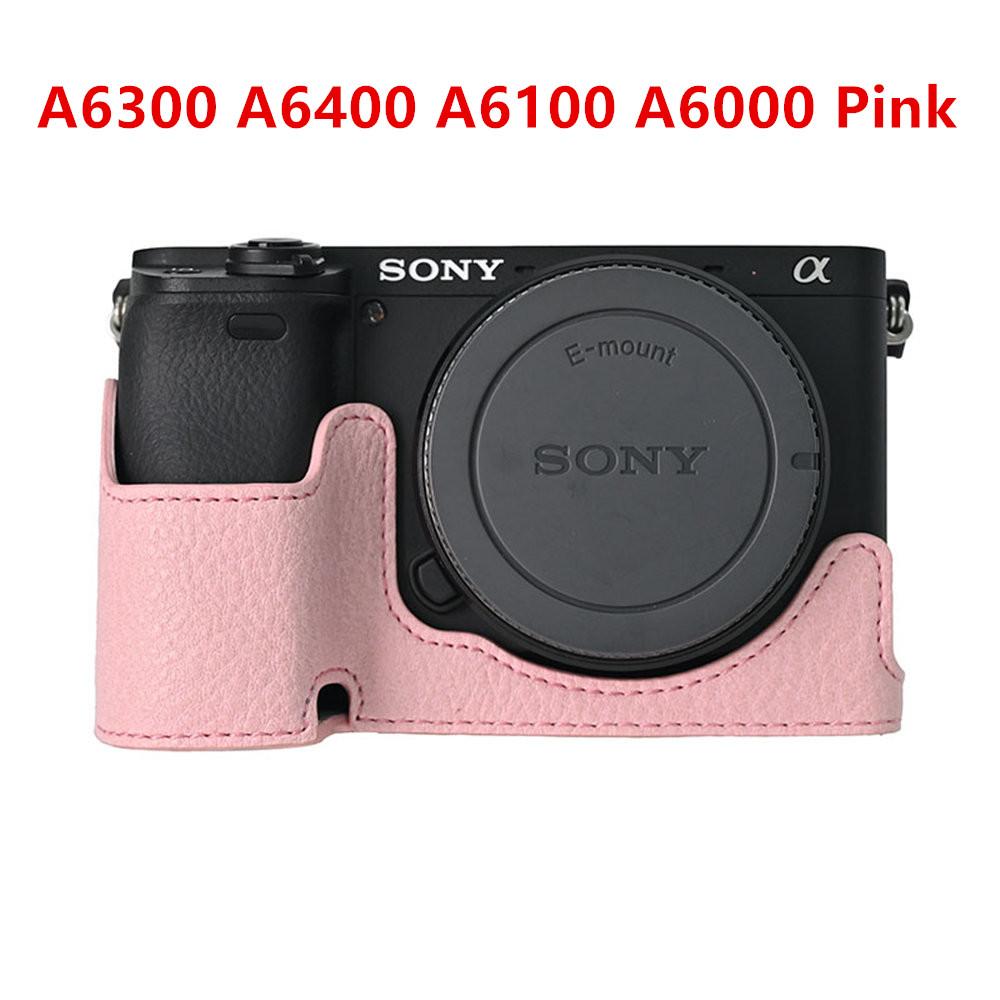 Camera Half Case for Sony A6700 A6400 A6300 A6100 A6000 ZVE10 ZVE10II ZVE10M2 A7R5 A7CII A7C2 Bottom Opening Cover PU Leather