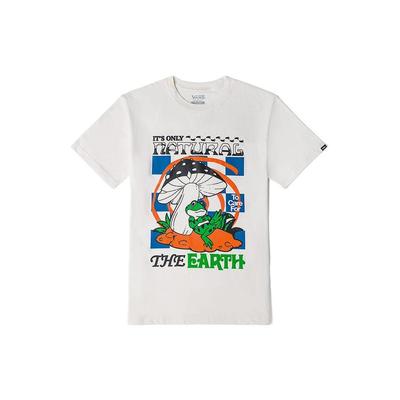 Vans Mushroom Pattern Printed Round Neck Short Sleeve T-Shirt Unisex Tops White VN0A7PL97VJ
