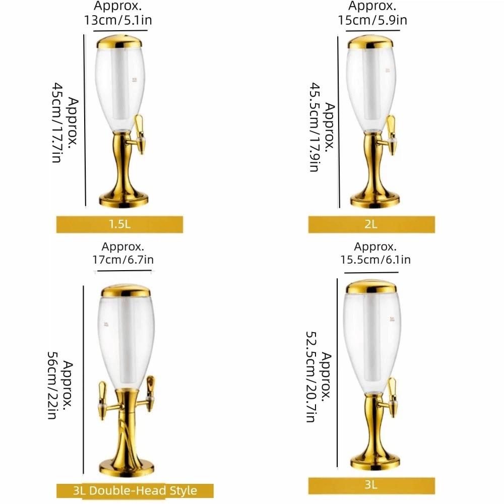 Dual-Head Faucet Beer Dispenser with Icicles Drink Holder Creative Beverage Machine Bar Use