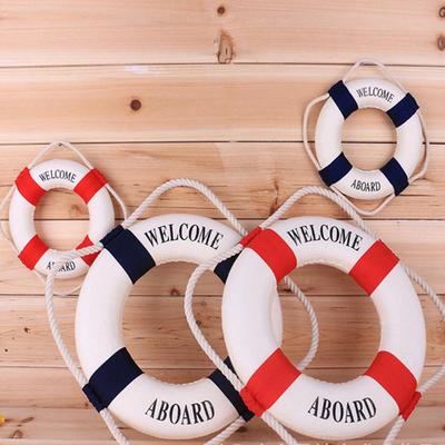 Colac de Salvare Nautic Bun Venit la Bord Pânză Decorativă Agățat de Perete pentru Casă Ornament Decor în Stil Mediteranean