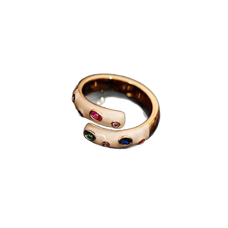 Bagues ouvertes en émail coloré à glaçure dégoulinante pour femmes Mode Nouveau Bijou Cadeau Fête Quotidien Vente en gros anillos