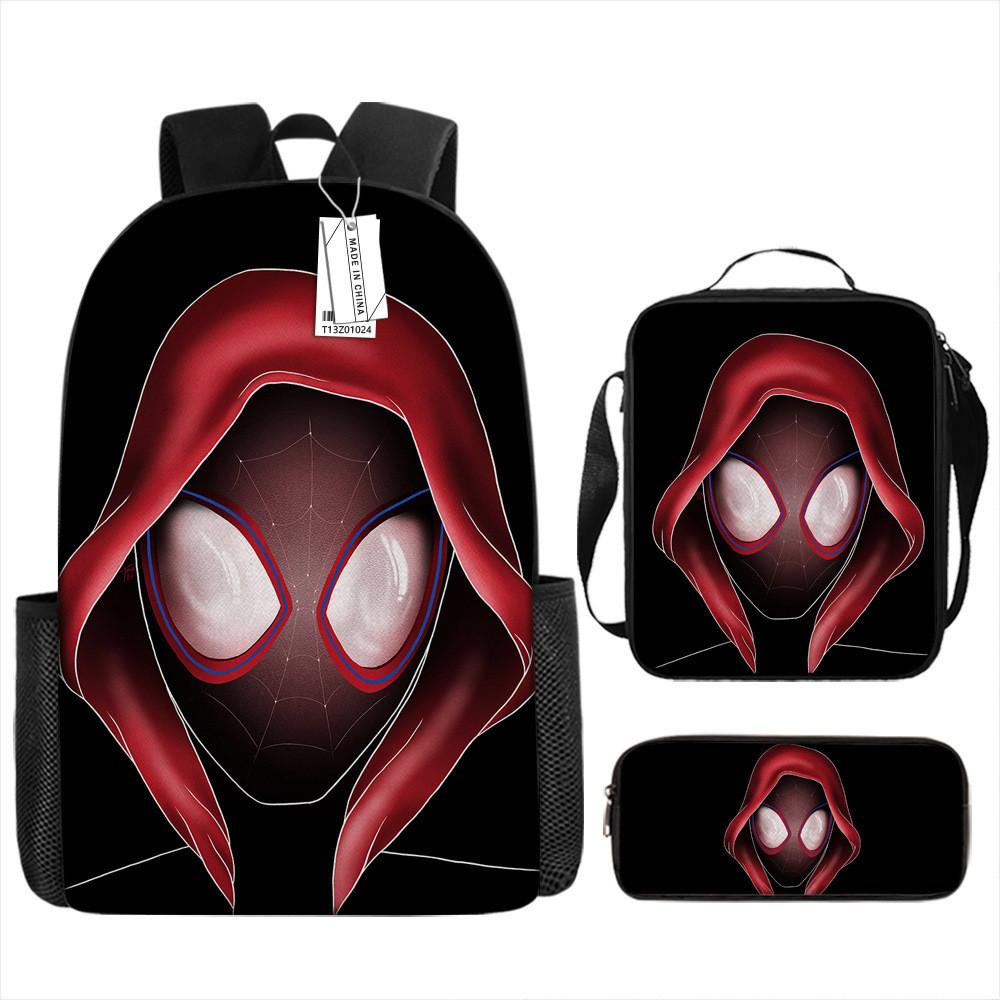 Spiderman School Backpack Set With Oxford Fabric Breathable Waterproof For Kids