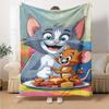 1pc cat mouse Flannel Blanket Soft Warm Throw for Home, Office, Travel, All-Season Cozy Bedding GiftL1137