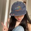 Hip Hop Vintage Flat-Brimmed Baseball Cap Letter Embroidery Men'S And Women'S Face Small Shade Street Dance Cap