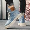 Frühlings-High-Top-Herrenschuhe Mode-Canvas-Sneaker Übergröße Vielseitige Freizeitschuhe für Herren Neuer britischer Stil Werkzeugstiefel