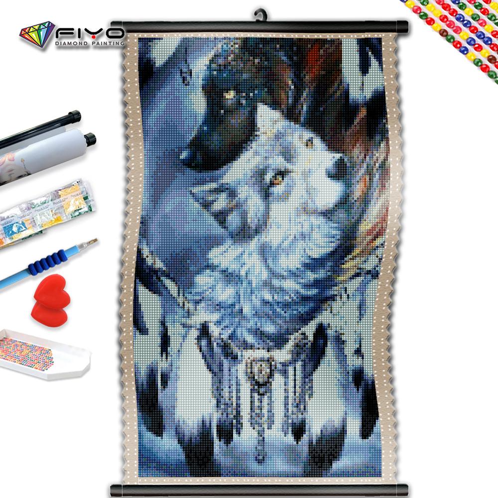 

5D DIY Рамка Алмазная картина Снежный волк Полный квадратный круглый дрель Вышивка крестом Наборы Мозаика Животное Настенное искусство