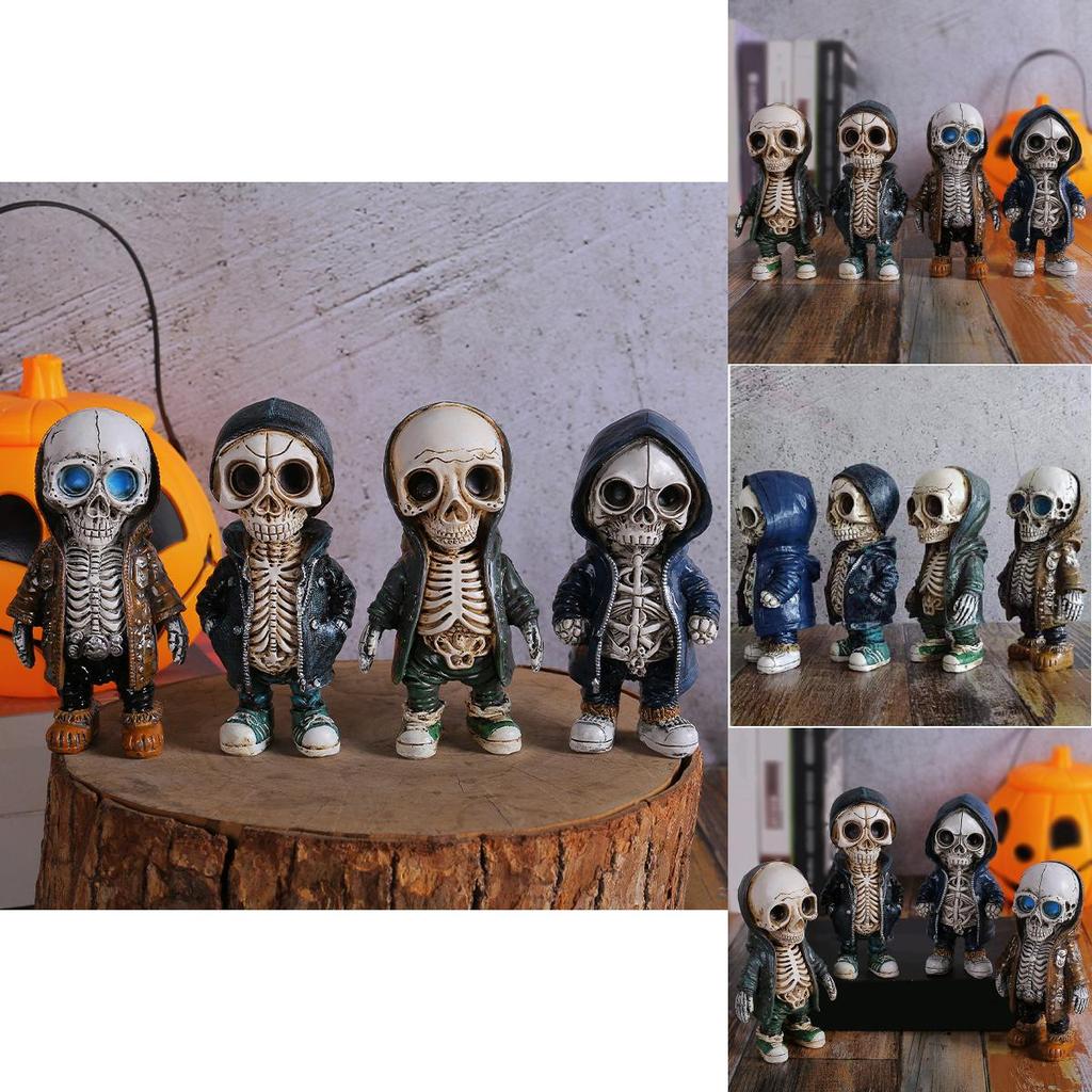 Unique Resin Skeleton Figurine In Versatile Colors For Halloween And Christmas Decor