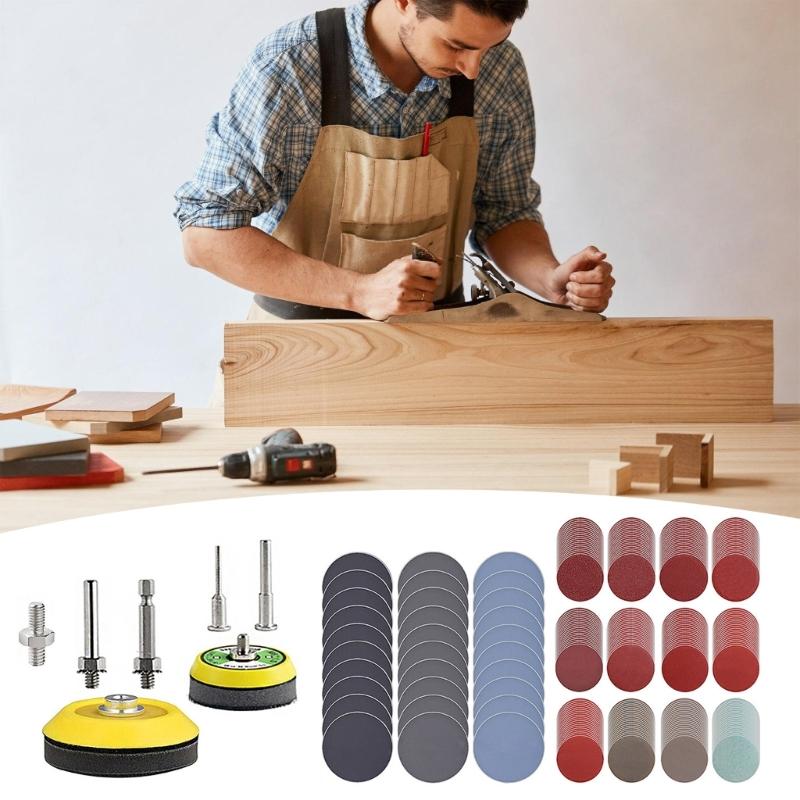 Pack of 279 Sandpaper Discs Suitable for Angle Grinders Efficient Wood & Metal Finishing Smoothing Quick Easy Attachment