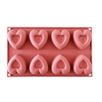 Silicone Cake Desserts Bakery Mould Tool 8 Holes Love Heart Shape Mold Doughnut Baking Mold