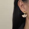 Unique Design Light Luxury Ginkgo Biloba Earrings Korean Temperament Fashion Internet Celebrity Niche Earrings Niche Foreign Style Ear Jewelry