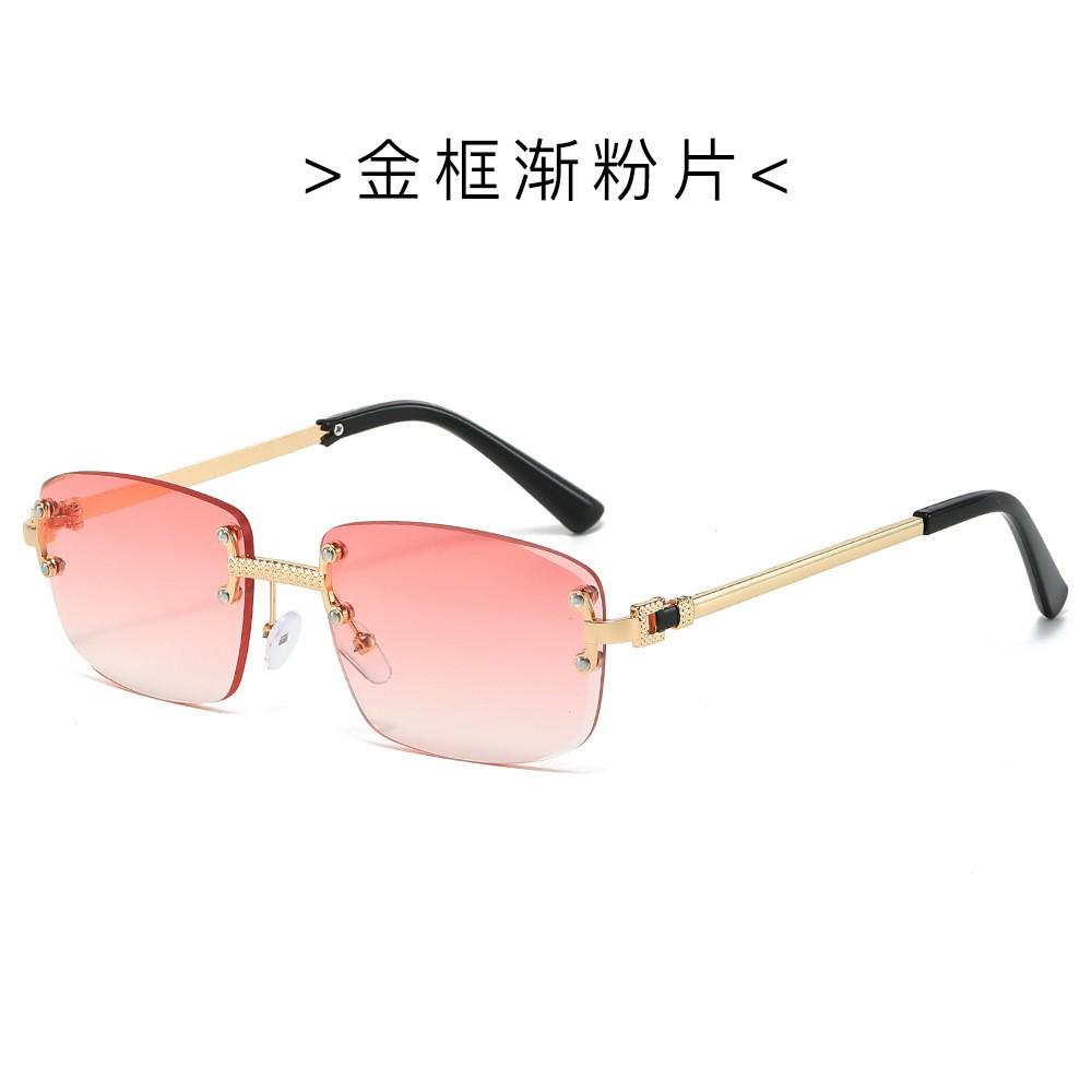 Bezramkowe Kwadratowe Okulary Przeciwsłoneczne z Kolorową Powłoką Dla Mężczyzn, Spersonalizowane Okulary z Giętymi Zausznikami w Kolorze Gradientowym Chroniące Przed Słońcem i Promieniowaniem UV.