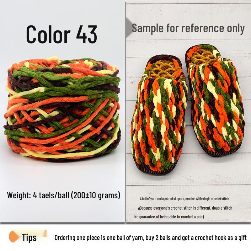 Plush Wool Yarn for Hand-Knitted Crochet Shoes & Slippers