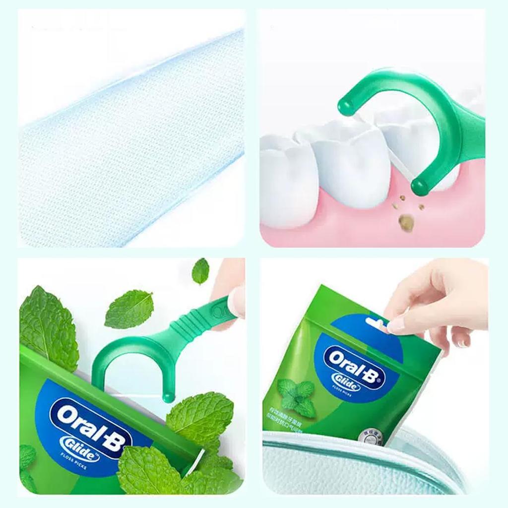 Oral-B Glide Mint Dental Floss Picks, Value Pack, 75 Count,150 Count