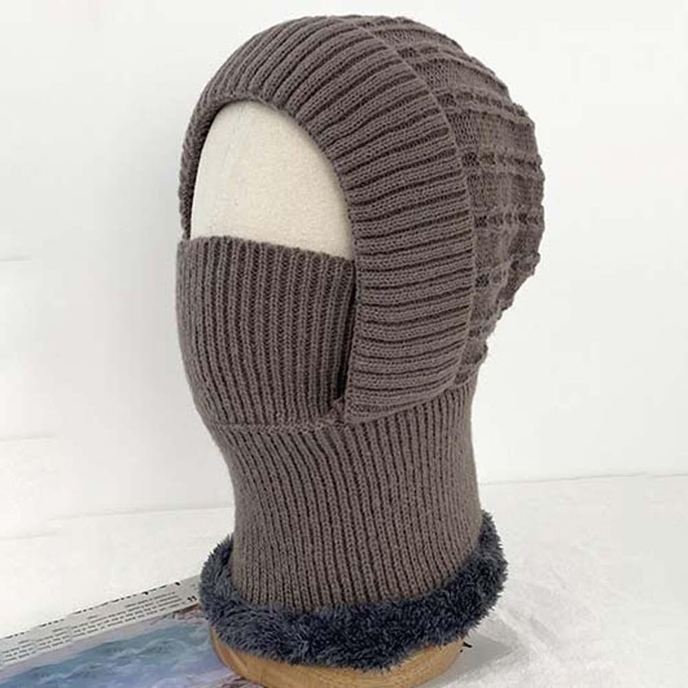 Elastic Fleece Balaclava Hat Windproof Winter Pullover Cap Gift for Mom Men Helmet Hat Outdoor серый