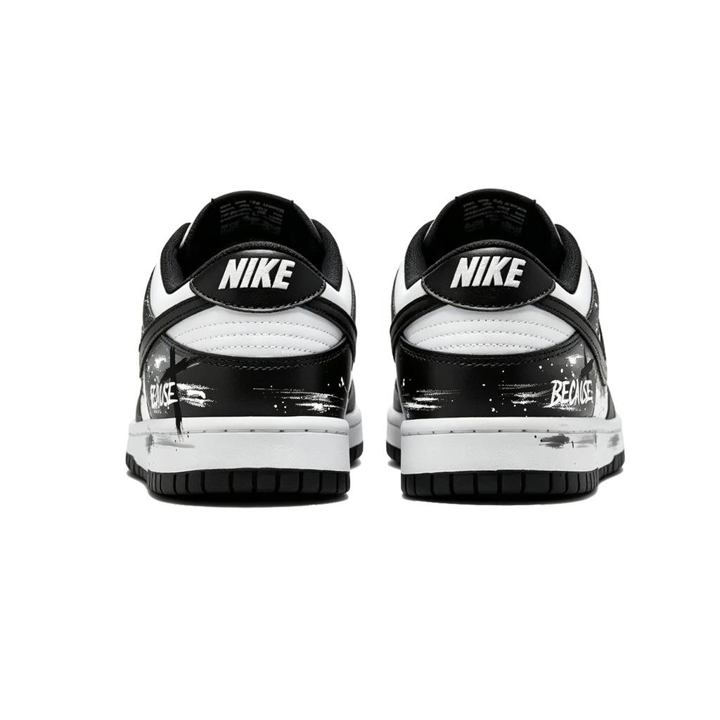 Nike Dunk Black White Slip Resistant Abrasion Resistant Low top Skateboard Shoes Unisex White Black HF5441-100(Team1430-)