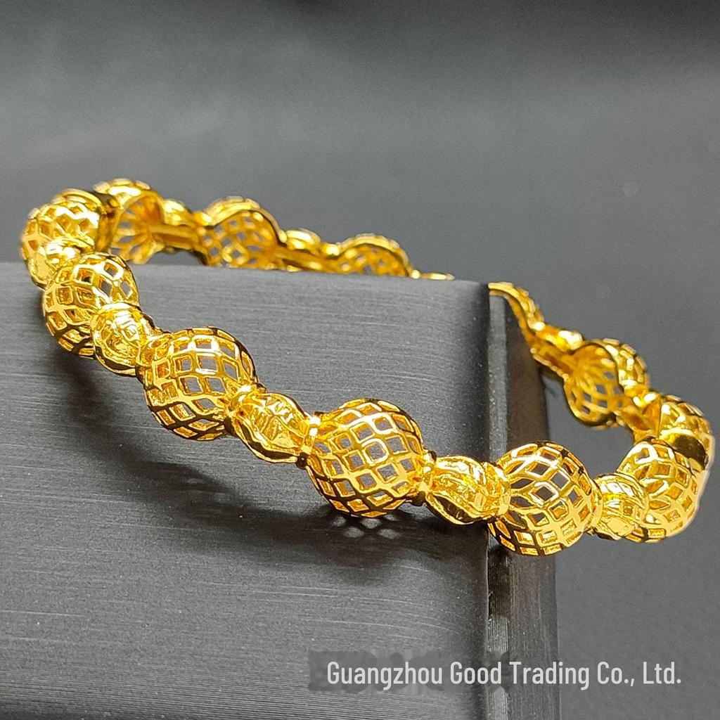 24K Gold-Plated Bollywood Bride Bracelet: Women's Bridal Jewelry