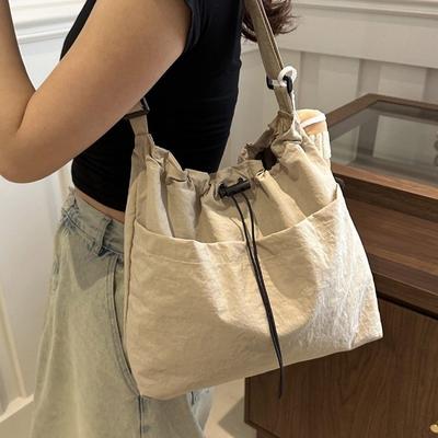 Borsa grande casual da donna, in tessuto, alla moda, a tracolla, grande capacità, tote bag, borsa a tracolla per pendolari