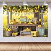 1 lemon water stall themed background banner, suitable for holiday party decoration, suitable for birthdays and weddings