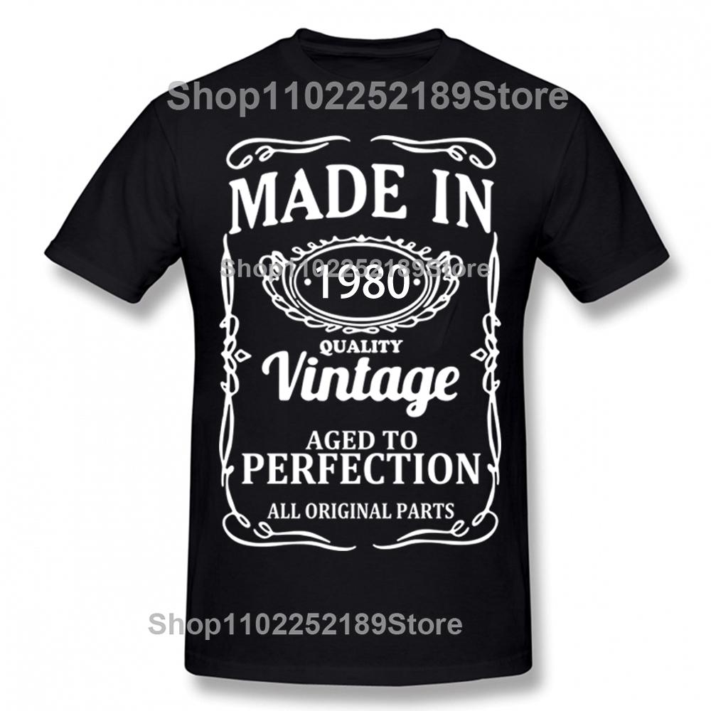 Novelty Awesome Made In 1980 Vintage T Shirts Graphic Streetwear Short Sleeve Birthday Gifts Father Dad T-shirt Mens Clothing
