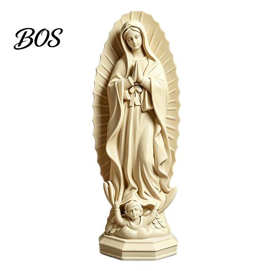Decorative Religious Sculpture Virgin Mary Statue, Resin Sculpture, Blessed Holy Catholic Statue Mother Figurine for Home Desk Decor Faith Symbol