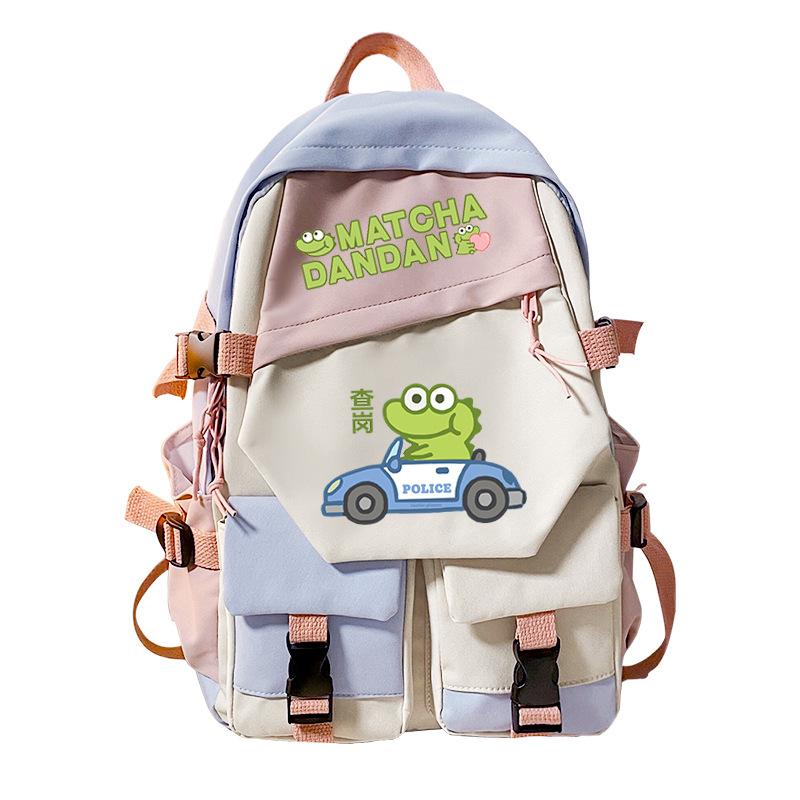 Personalized niche little crocodile expression bag schoolbag 2024 cross-border campus popular student schoolbag casual and simple