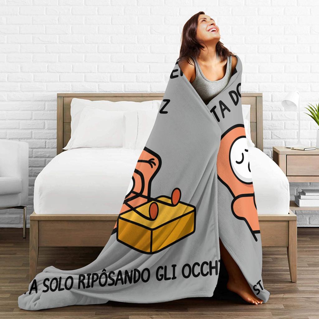 Grandpa Tv Sleeping Blanket Super Warm Print Plush Throw Blanket For Couch Chair Decorative Flannel Bedspread Bed Cover