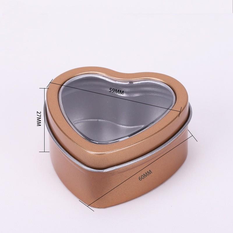 1Pc Heart Shape Aluminum Tin Jar for Cream Balm Nail Candle Cosmetic Container Refillable Tea Cans Metal Box Candy Packaging Box