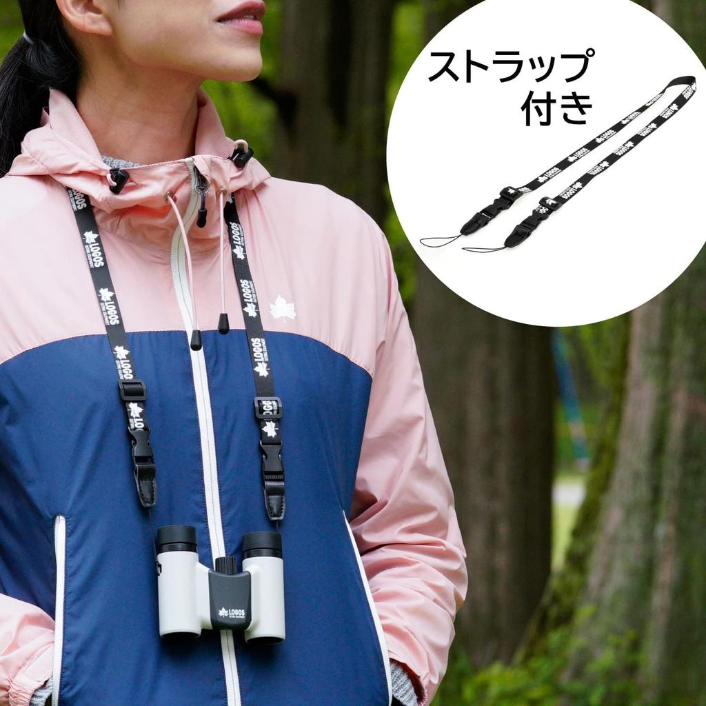 Kenko Binoculars LOGOS Magnification 8x Objective Lens Diameter 21mm Foldable Life Waterproof 170g Lightweight Design Gray GY 8×21DH 2-Axis LK-CL0821