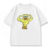Womens SpongeBob SquarePants Muscle Fitness TShirt YK Trendy Loose Casual ShortSleeve Printed Top for Fitness Enthusiasts