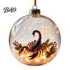 Acrylic Xmas Balls for Party Lighted Zodiac Christmas Ornament, Glowing Sign Ball with Warm LED, Durable Garden 3D Clear Hanging Pendant Tree Mantel,
