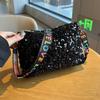 Yogodlns Luxury Women Sequins Wide Strap Shoulder Bag Fashion Shine Casual Crossbody  Bag Female Hip Hop Belt Bags Trend