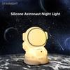 Lámpara de noche de astronauta con sensor táctil, LED RGB, recargable por USB, temporizador, lámpara de mesa de silicona para dormitorio