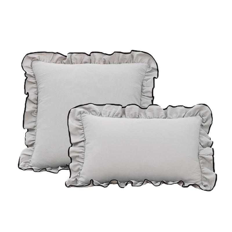 BUYNOW 1PC French ruffled skirt pillowcase without pillow core, living room sofa and bedroom cushion fabric decoration