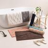 Absorbent Bathroom Mat With Non-Slip TPR Backing Thick Microfiber Floor Rug Shower Entryway Kitchen Stripe 50x80cm