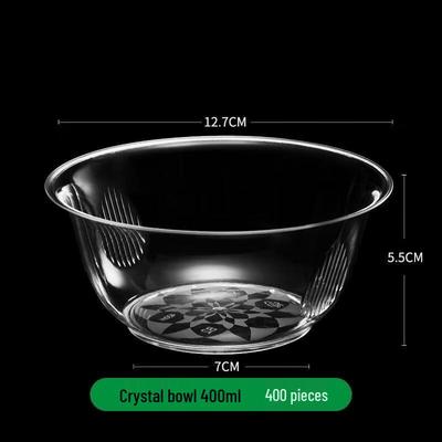 JINGRX Disposable Hard Plastic Crystal Bowls, 400ml