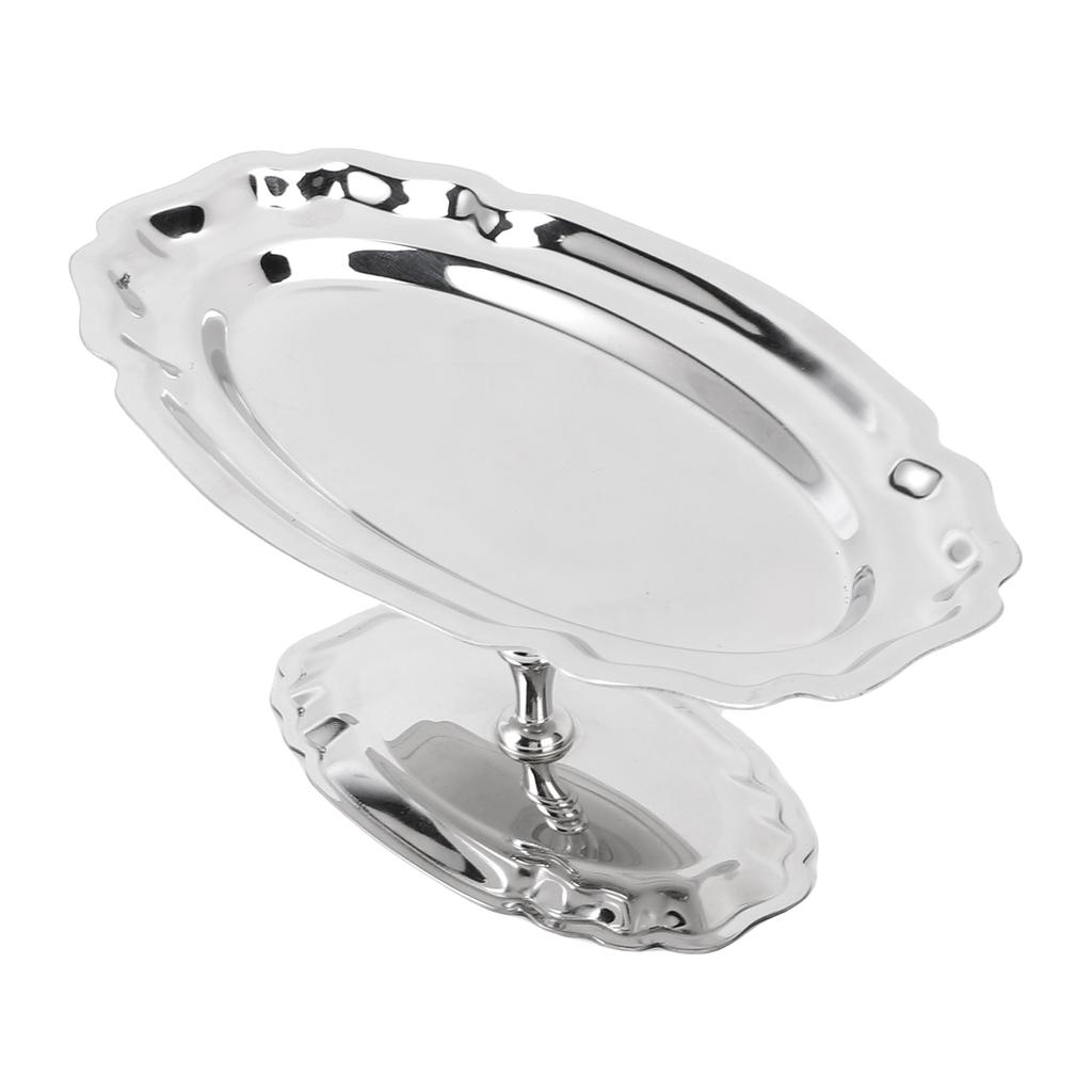 Nachtisch-Serviertablett mit Füßen 304 Edelstahl Ovales Display-Serviertablett mit Füßen für Eis Salat Obst