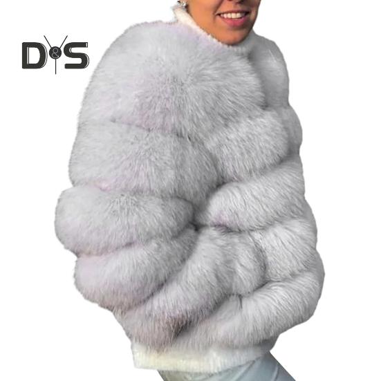 Women's Jacket Elegant Solid Color Faux Fur Soft Fashionable Comfortable Casual Trendy Polyester Jacket for Women