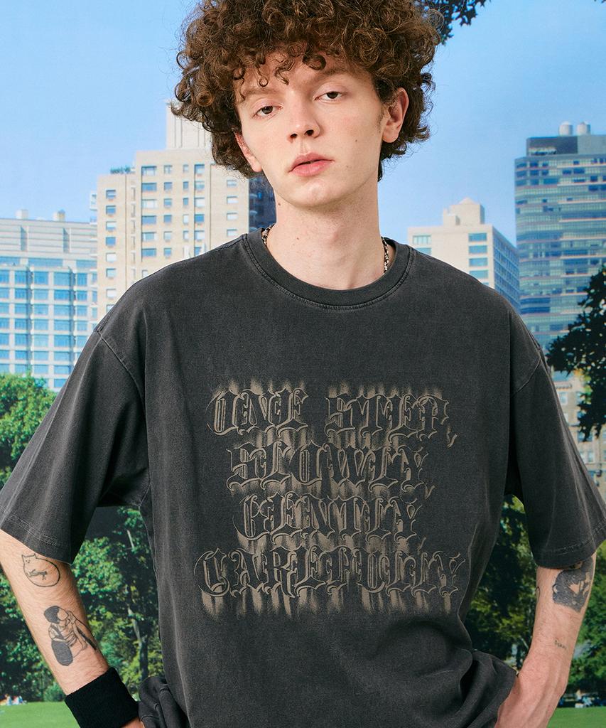 GAKKAI UNIONS One Step Pigment Short Sleeve T-Shirt Charcoal