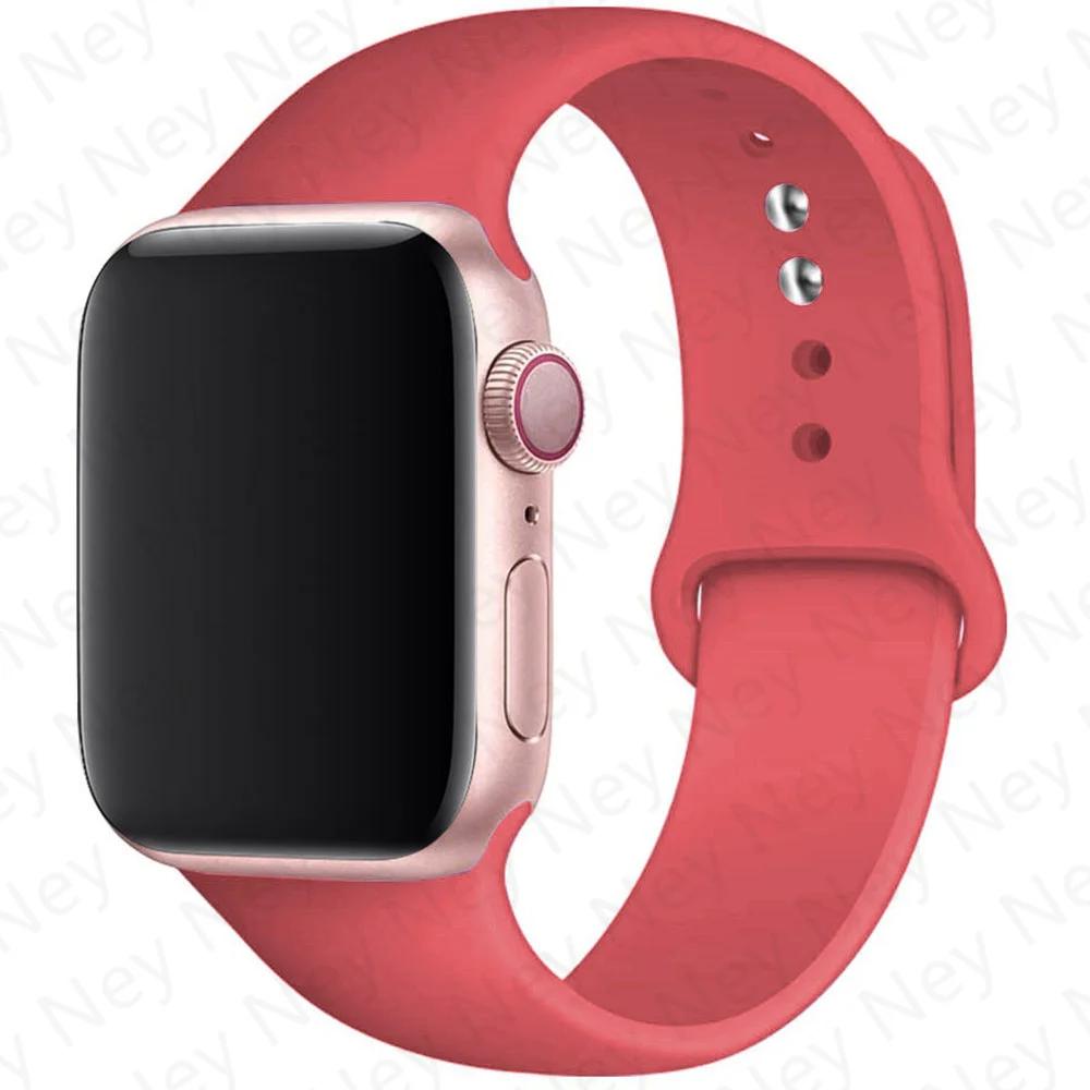 Silikonový řemínek pro Apple Watch 44mm 40mm 49mm 45mm 41mm 38mm 42mm Correa Belt Bracelet pro Apple Watch Series 9 8 7 6 5 3 SE Ultra 2